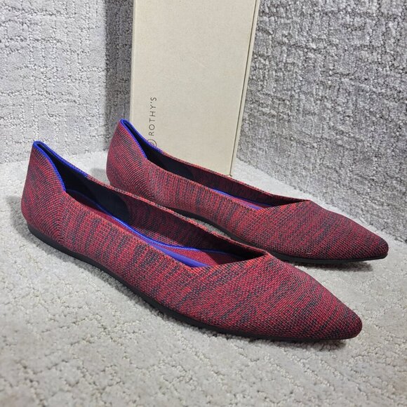 Rothys The Point Crimson Heather Retired Pointy Toe Slip on Shoes Multiple Sizes - Picture 6 of 15